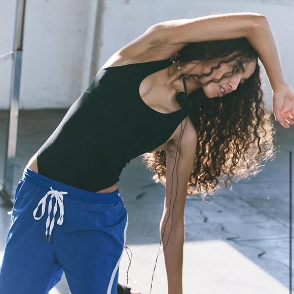 Free people movement Unwind Black Ribbed Bodysuit Size Medium / Large NWT - Picture 2 of 3